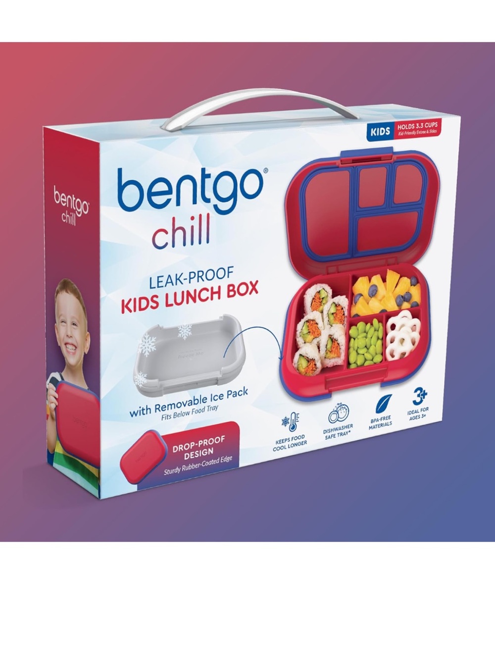 BRAND-NEW Bentgo Chill Leak-Proof Kids Lunch Box in Red and Blue